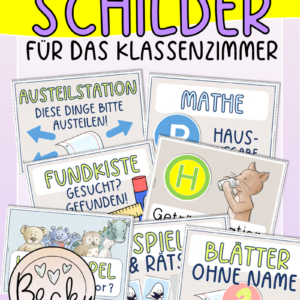 Schilder für das Klassenzimmer