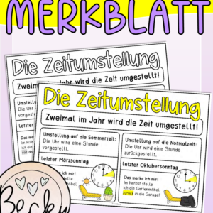 Poster, Merkblatt Zeitumstellung