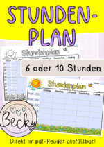 Stundenplan- Vorlage zum Ausfüllen am Computer