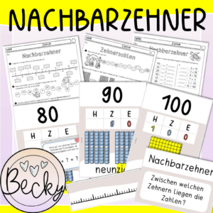 Nachbarzehner, Zehnerzahlen (Zahlraumerweiterung)