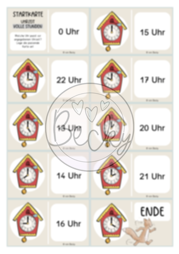 9 Anlegespiele Uhrzeit (volle und halbe Stunden) – Bild 2