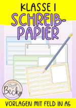 Schreibpapier - Lineatur für Klasse 1 A5 mit leerem Feld