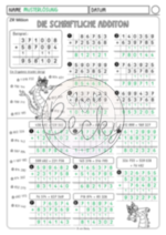 2 Arbeitsblätter schriftliche Addition und Subtraktion – Bild 3