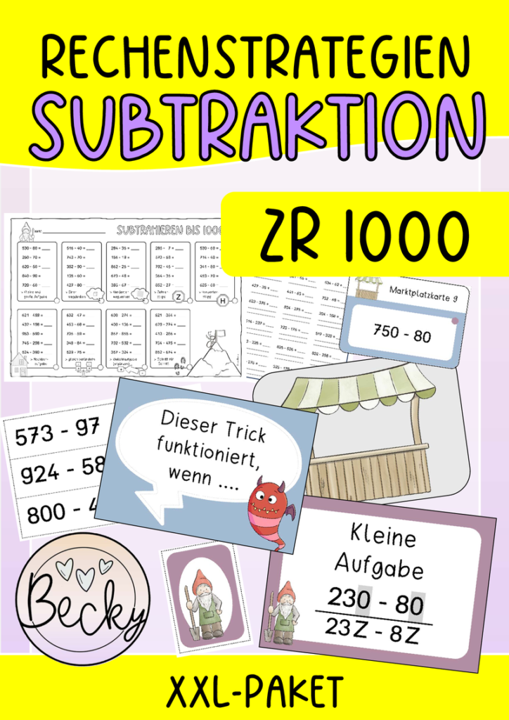 Rechenstrategien Subtraktion bis 1000 (Kopfrechnen, halbschriftlich