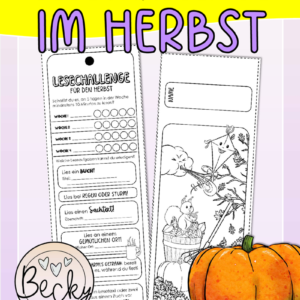 Lesezeichen Herbst (Lesepass für 4 Wochen)