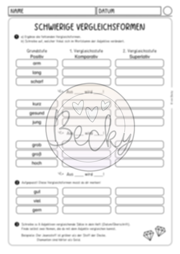 Adjektive - Vergleichsformen, steigern (Klasse 3, 4) – Bild 4