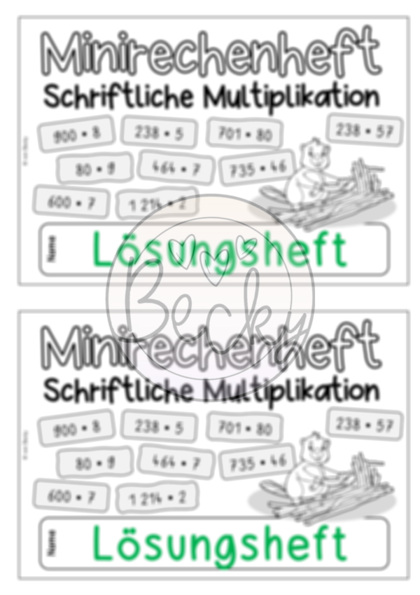 Schriftliche Multiplikation Übungsheft – Bild 2