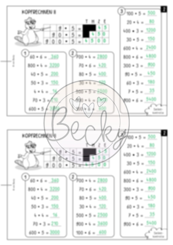 Schriftliche Multiplikation Übungsheft – Bild 3