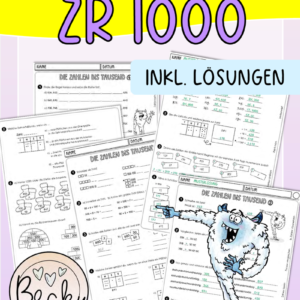 Orientierung im ZR bis 1000 (14 gemischte Übungsseiten)