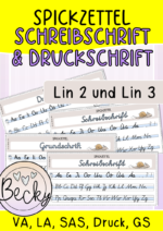 Spickzettel: Schreibschrift und Druckschrift