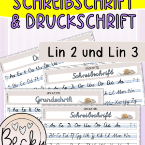 Spickzettel: Schreibschrift und Druckschrift