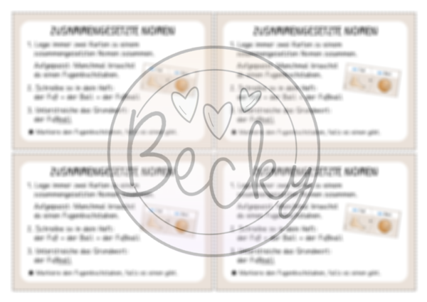Zusammengesetzte Nomen (Legeübung, 3 Sets) – Bild 2