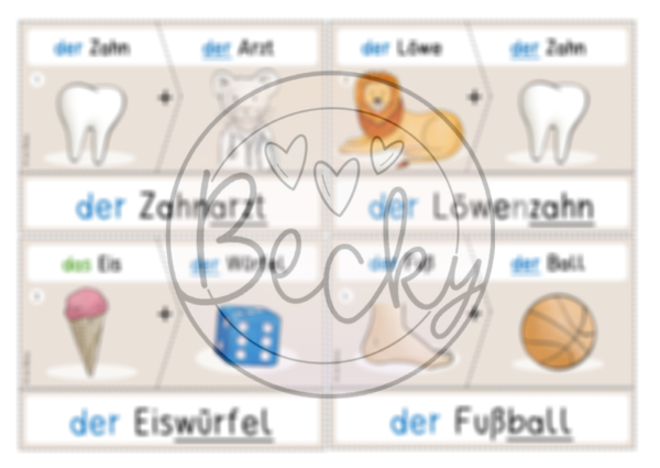 Zusammengesetzte Nomen (Legeübung, 3 Sets) – Bild 4