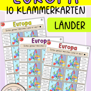 10 Klammerkarten Länder in Europa (Geografie)