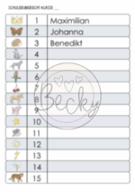 Namensschilder, Etiketten Klasse 1 (Name, Bild, Nummerierung) – Bild 2