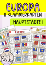 Klammerkarten Europa (Länder und ihre Hauptstädte) Set 1
