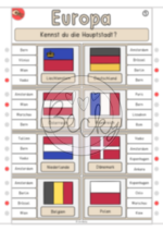 Klammerkarten Europa (Länder und ihre Hauptstädte) Set 1 – Bild 2