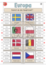 Klammerkarten Europa (Länder und ihre Hauptstädte) Set 1 – Bild 3